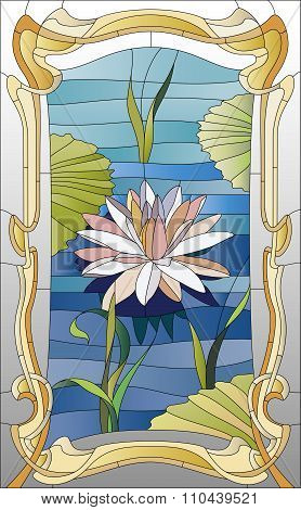 Stained Glass Window With Lotus