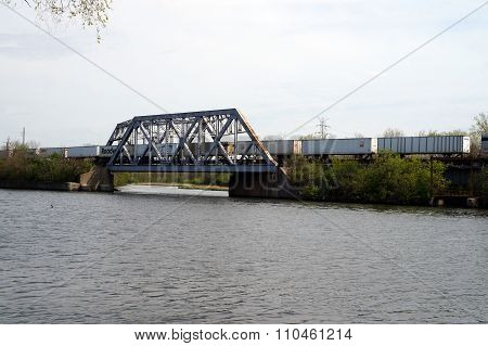 Train Crosses Bridge