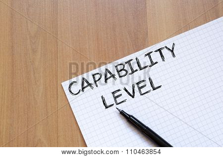 Capability Level Write On Notebook