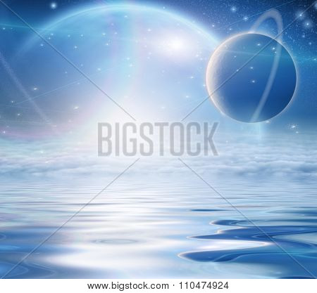 Exosolar Planets Rise over quiet waters