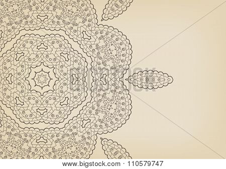 Vintage floral background in ethnic style