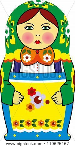 Matreshka Doll Isolated On White