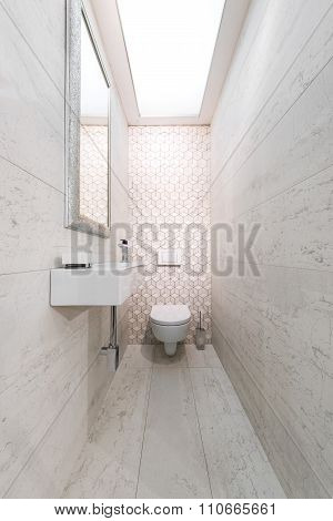 Wc Pan And Lavatory In Bathroom Interior