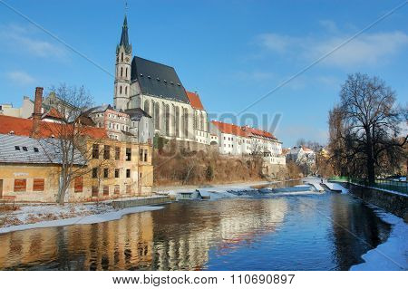 Old town Cesky Krumlov in sunny day