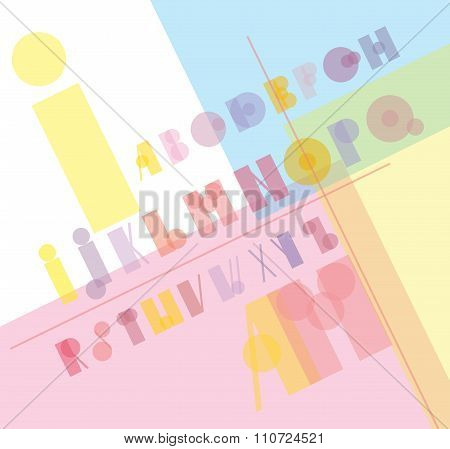 Font From Colorful Geometric Figures