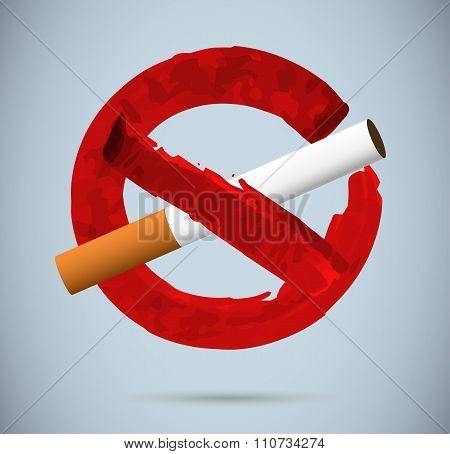 Illustration Of No Smoking Sign With Cigarette