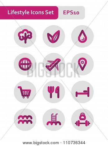 Lifestyle icons set