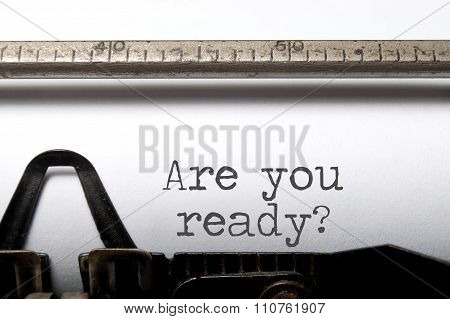 Are You Ready?