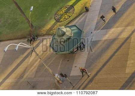 Montevideo Independence Square Aerial View