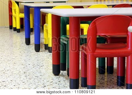 Tables And Chairs In The Refectory Of The Nursery