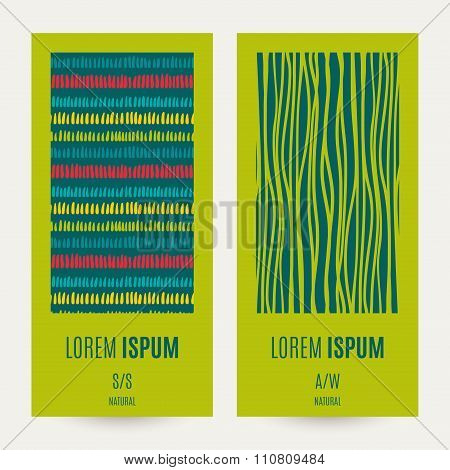 Set Vector  Hipster Backgrounds In Blues And Greens.
