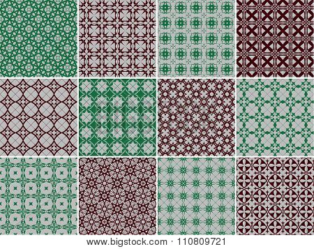 Set of seamless patterns. Vector illustration.