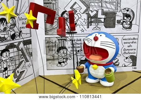 Bangkok - December 03, 2015 : Photo Of Doraemon And Friends Mascot Replica