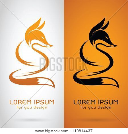 Vector Image Of An Fox Design On White Background And Orange Background, Logo, Symbol