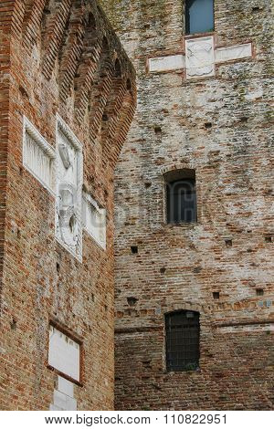 Walls Of Medieval Sigismondo Castle (castello Sidzhizmondo) In Rimini, Italy.