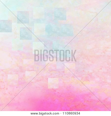 Colorful Mosaik Watercolors On Textured Paper - Abstract Backround