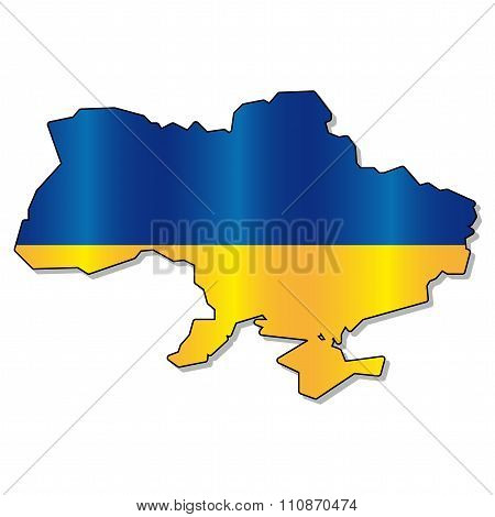 Ukrainian flag map