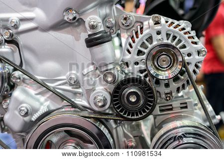 Close up of car engine
