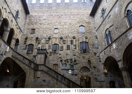 Interiors And Details Of The Bargello, Florence, Italy