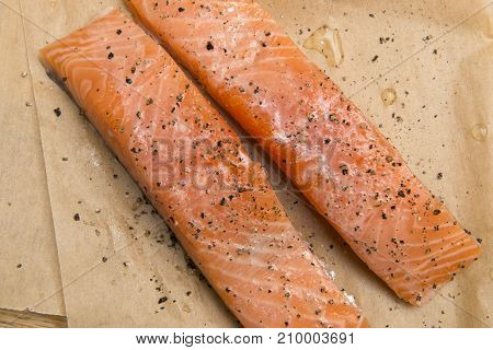 Two Fresh Salmon Fillets