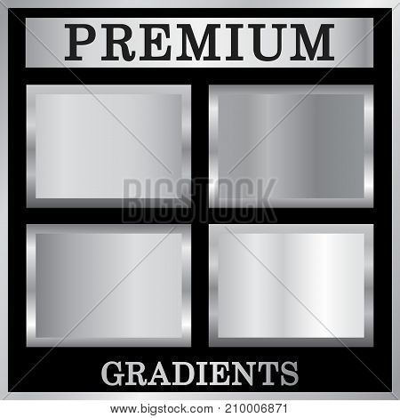 Silver Gradient Backgrounds Set