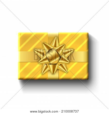 Gift Box Top View Isolated Vector Template