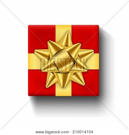 Gift Box Top View Isolated Vector Template