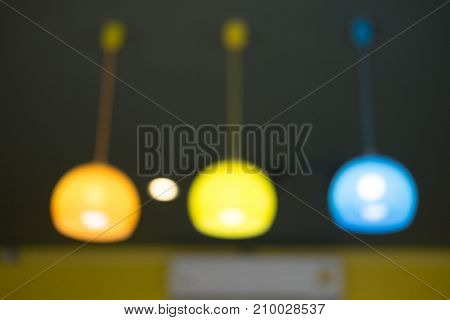 Blur Background Of Colorful Lamp