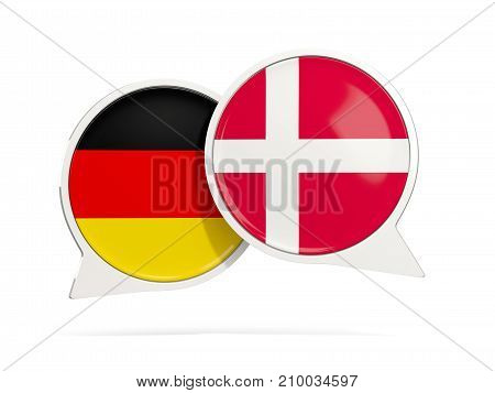 Chat Bubbles Of Germany And Denmark Isolated On White