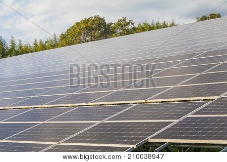 Solar panels on the roof Photovoltaic modules for innovation green energy for life.