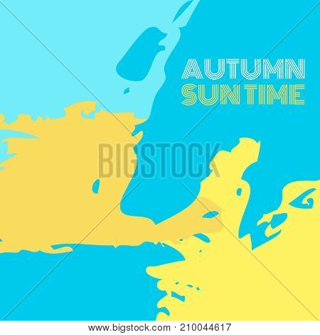 Autumn suntime. Vector Background Banner. Grunge design