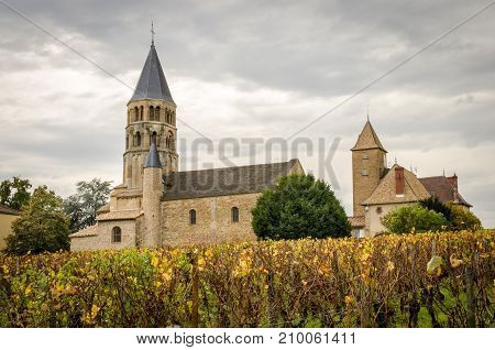 church with a elegant two stages bell tower