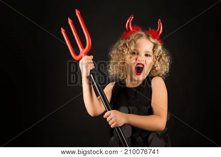 Cute Girl In Devil Costume