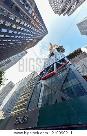 New York City - Oct 11, 2017: 53W53 also known as the MoMA Expansion Tower and 53 West 53rd Street is a supertall skyscraper under construction in New York City