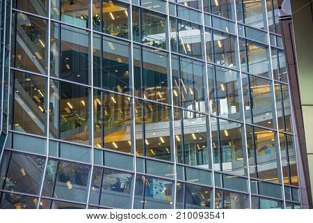 London, UK - March 15, 2017: Office building in Canary Wharf, one of the biggest business and banking aria in Europe