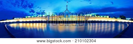 Panorama of Parliament Canberra Australia - Capital City
