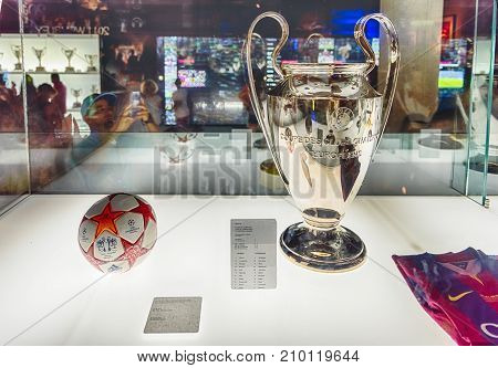 Champions League Trophy, Camp Nou Museum, Barcelona, Catalonia, Spain