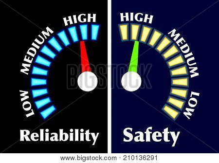 Reliability And Safety Meter Vector Illustration Clip-art Image