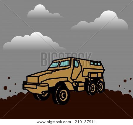 Military Bulletproof Vehicle Illustration Clip-art Image Eps