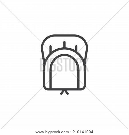 Pilgrim hat line icon, outline vector sign, linear style pictogram isolated on white. Holiday symbol, logo illustration. Editable stroke
