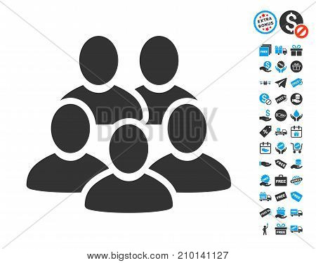 Men Collective pictograph with free bonus clip art. Vector illustration style is flat iconic symbols.