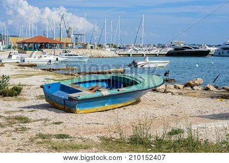 Coast Of The Adriatic Sea In Dalmatia