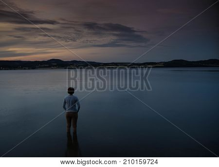 Summer travel in norvegian lakes and sky