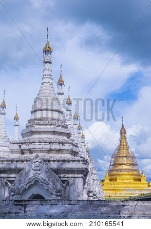 MANDALAY MYANMAR - SEP 02 : Sandamuni Pagoda in Mandalay Myanmar on September 02 2017 Sandamuni Pagoda is a Buddhist stupa located southwest of Mandalay Hill