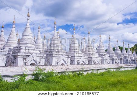 MANDALAY MYANMAR - SEP 02 : Sandamuni Pagoda in Mandalay Myanmar on September 02 2017 Sandamuni Pagoda is a Buddhist stupa located southwest of Mandalay Hill