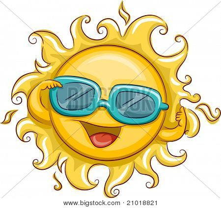 Иллюстрация солнца носить солнцезащитные очки