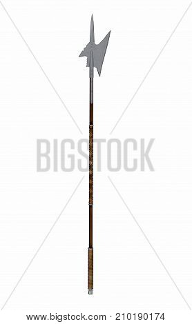Halberg weapon isolated in white background - 3D render