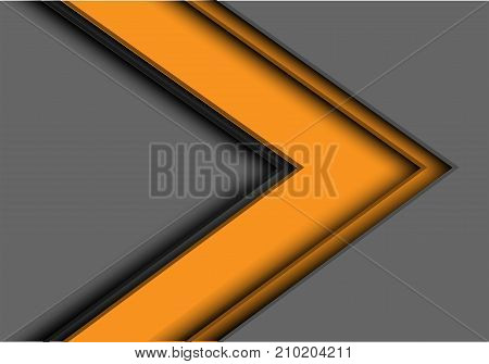 Abstract yellow arrow overlap on gray design modern futiristic background vector illustration.