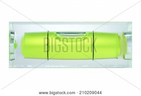 Liquid level, spirit level or water level, isolated on white background.