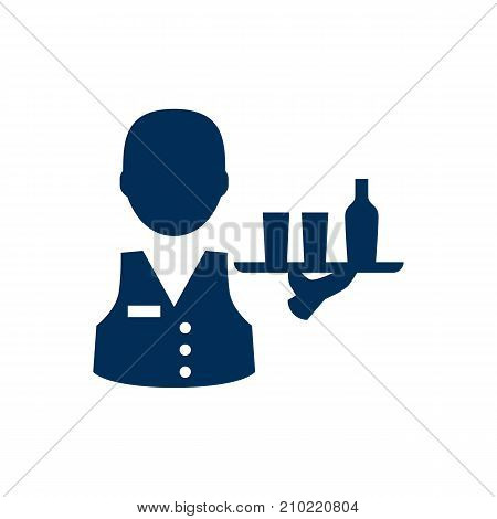 Vector Servant  Element In Trendy Style.  Isolated Waiter Icon Symbol On Clean Background.